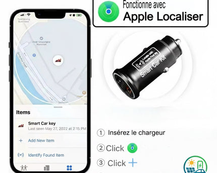 Rechargez - Chargeur traceur voiture "Apple Localiser"